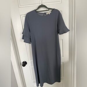 Gray Ruffle Sleeve Dress